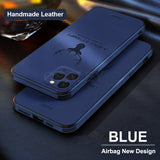 Square Leather Shockproof Case For iPhone