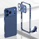 Luxury Alloy Lens Protect Silicone Lining Frame Case For iPhone