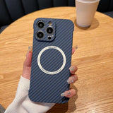 Magsafe Magnetic frameless carbon fiber half-pack case For iPhone