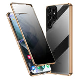 Anti-peeping 360° protection magnetic tempered glass case for Samsung