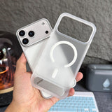 Magsafe magnetic skin-feel invisible stand hard case For iPhone