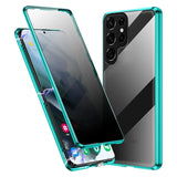 Anti-peeping 360° protection magnetic tempered glass case for Samsung
