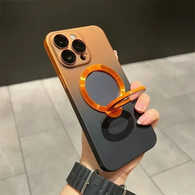 Luxury Gradient Bracket Magnetic Case for iPhone