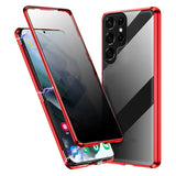 Anti-peeping 360° protection magnetic tempered glass case for Samsung