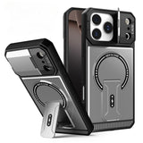 Armor magnetic bracket full-cover lens case For  iPhone