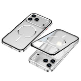 Metal frame frosted back panel magnetic case For iPhone