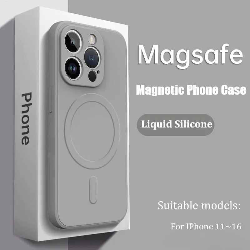 Liquid silicone soft strong magnetic case for iPhone