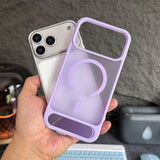 Magsafe magnetic skin-feel invisible stand hard case For iPhone