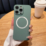 Magsafe Magnetic frameless carbon fiber half-pack case For iPhone