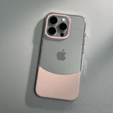 2 in 1 Detachable Hit Color Ultra Thin Clear Shockproof Hard Case For iPhone