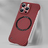 Magsafe Magnetic frameless carbon fiber half-pack case For iPhone