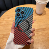 Magsafe Magnetic frameless carbon fiber half-pack case For iPhone