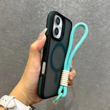 Magsafe Magnetic Lanyard Matte Case For iPhone