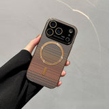 Large-view carbon fiber magnetic phone case for iPhone