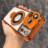 Dual-Bracket High-Transparency With Lens Film Case For iPhone