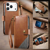 Flip Leather Wrist Strap Card Slots Wallet Case for IPhone