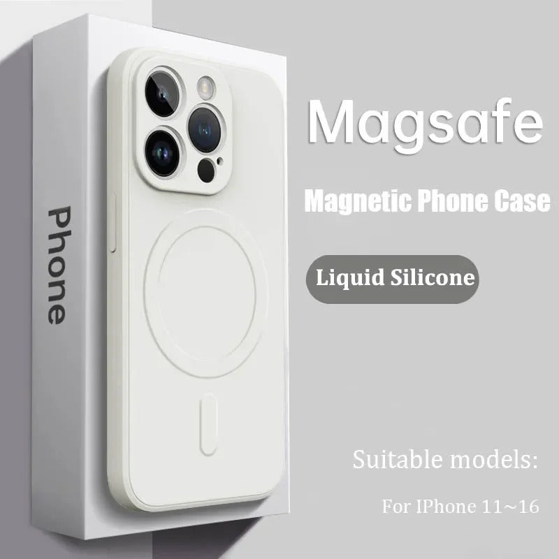 Liquid silicone soft strong magnetic case for iPhone