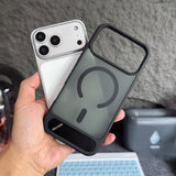 Magsafe magnetic skin-feel invisible stand hard case For iPhone