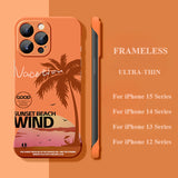 Ultra-thin Coconut Tree Drop-proof Frameless Case For iPhone