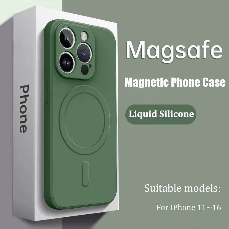 Liquid silicone soft strong magnetic case for iPhone