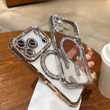 Diamond Magsafe magnetic electroplating case For iPhone