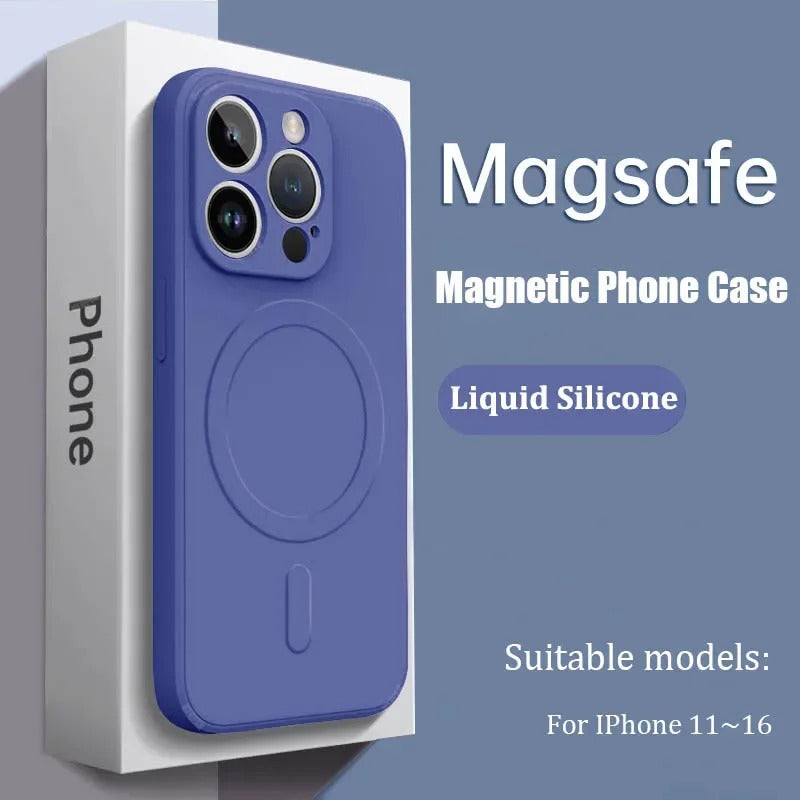 Liquid silicone soft strong magnetic case for iPhone