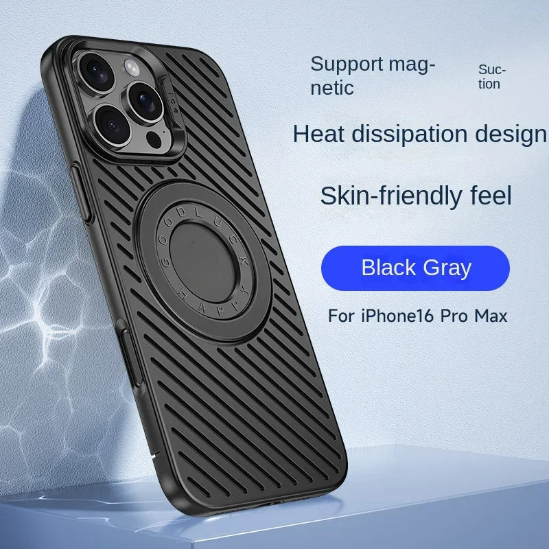Magnetic Hollow Heat Dissipation Ice Armor Matte Case for iPhone