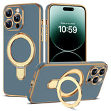 Magnetic Ring Stand Full Plating Case for iPhone