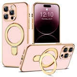 Magnetic Ring Stand Full Plating Case for iPhone