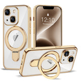 Magnetic Ring Stand Full Plating Case for iPhone