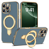 Magnetic Ring Stand Full Plating Case for iPhone