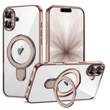 Magnetic Ring Stand Full Plating Case for iPhone