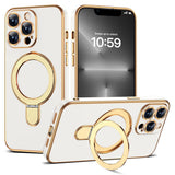 Magnetic Ring Stand Full Plating Case for iPhone