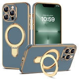 Magnetic Ring Stand Full Plating Case for iPhone