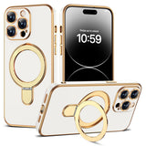 Magnetic Ring Stand Full Plating Case for iPhone