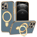 Magnetic Ring Stand Full Plating Case for iPhone