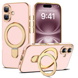Magnetic Ring Stand Full Plating Case for iPhone