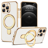 Magnetic Ring Stand Full Plating Case for iPhone