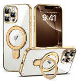 Magnetic Ring Stand Full Plating Case for iPhone