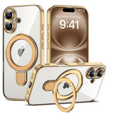 Magnetic Ring Stand Full Plating Case for iPhone