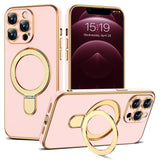 Magnetic Ring Stand Full Plating Case for iPhone