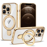 Magnetic Ring Stand Full Plating Case for iPhone
