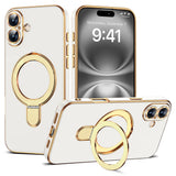 Magnetic Ring Stand Full Plating Case for iPhone