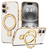 Magnetic Ring Stand Full Plating Case for iPhone