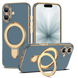 Magnetic Ring Stand Full Plating Case for iPhone
