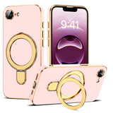 Magnetic Ring Stand Full Plating Case for iPhone