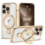 Magnetic Ring Stand Full Plating Case for iPhone