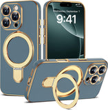 Magnetic Ring Stand Full Plating Case for iPhone