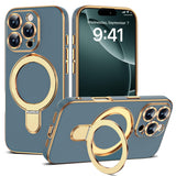 Magnetic Ring Stand Full Plating Case for iPhone