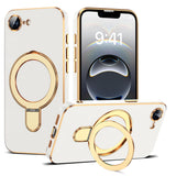 Magnetic Ring Stand Full Plating Case for iPhone